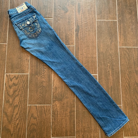 True Religion Embroidered Pockets Straight 32” - Picture 2 of 8